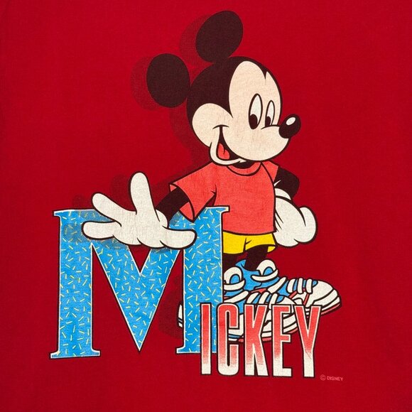 Velva Sheen Mickey Mouse Vintage Red T-Shirt Cartoon Graphic Adult Large USA - Picture 3 of 9